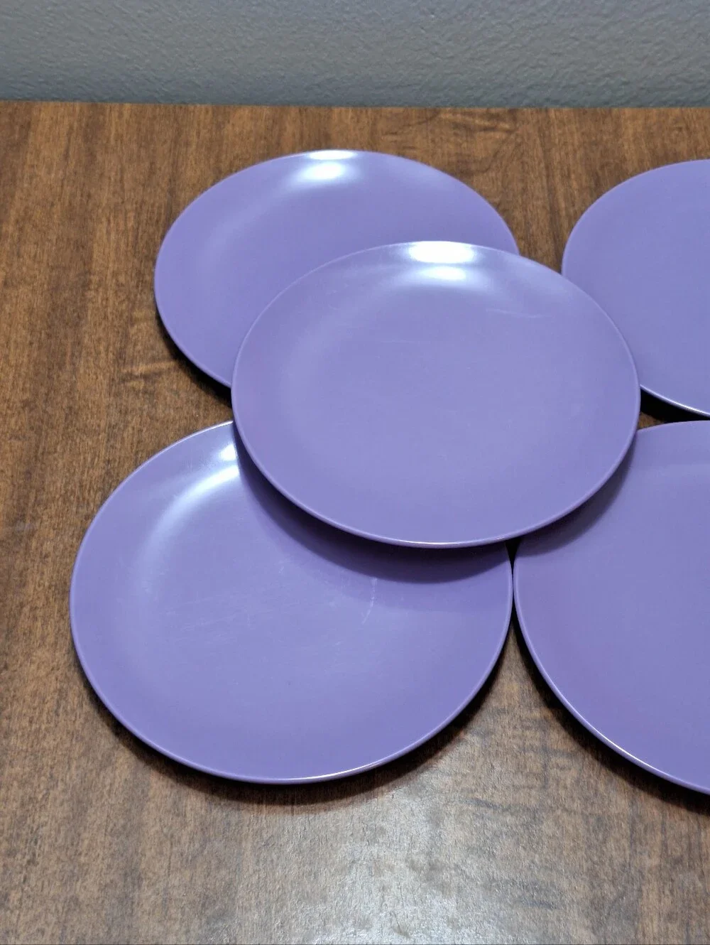 Vtg MCM Retro Purple Lilac Melmac Melamine 16 Pieces 8 Bowls 8 Dessert Plates
